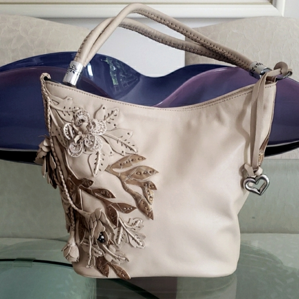 Brighton Cream and Tan Shoulder Bag